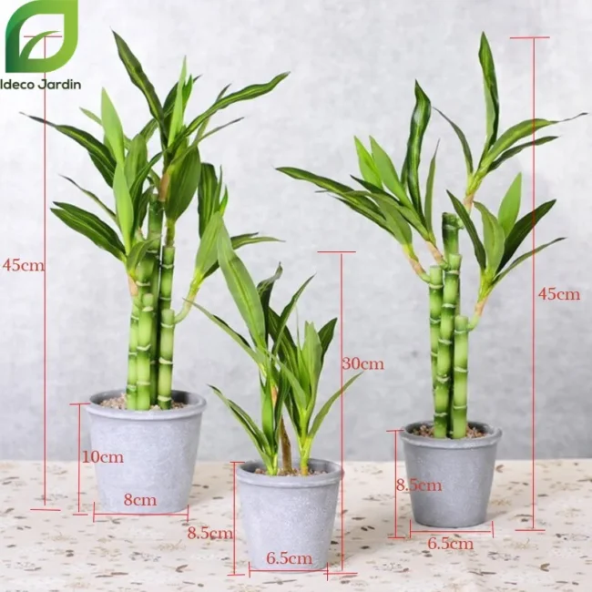 Bambou-artificiel-jeunes-pousses-dans-mini-pots
