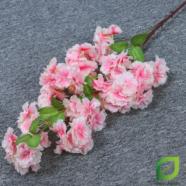 Arbre Fleuri De Cerisier Artificiel Rose - Branches En Soie, Tronc En Bois, 120 X 100 Cm, Pour Décoration Intérieure/extérieure